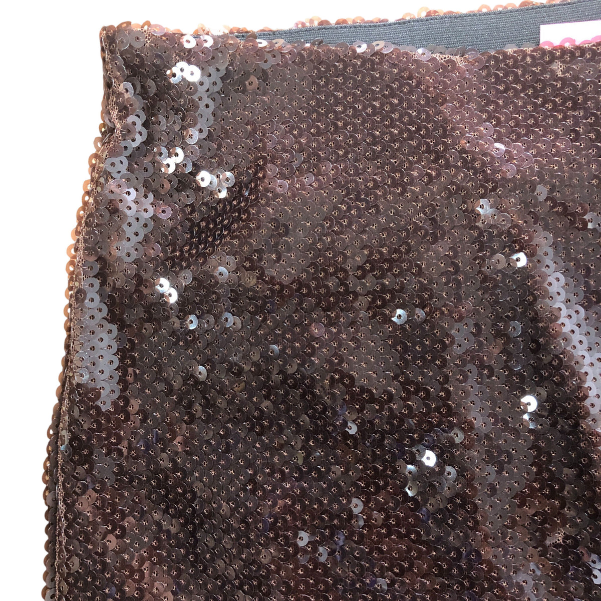 Brown Sequin Trousers UK12 Women's Wide Leg Sparkly