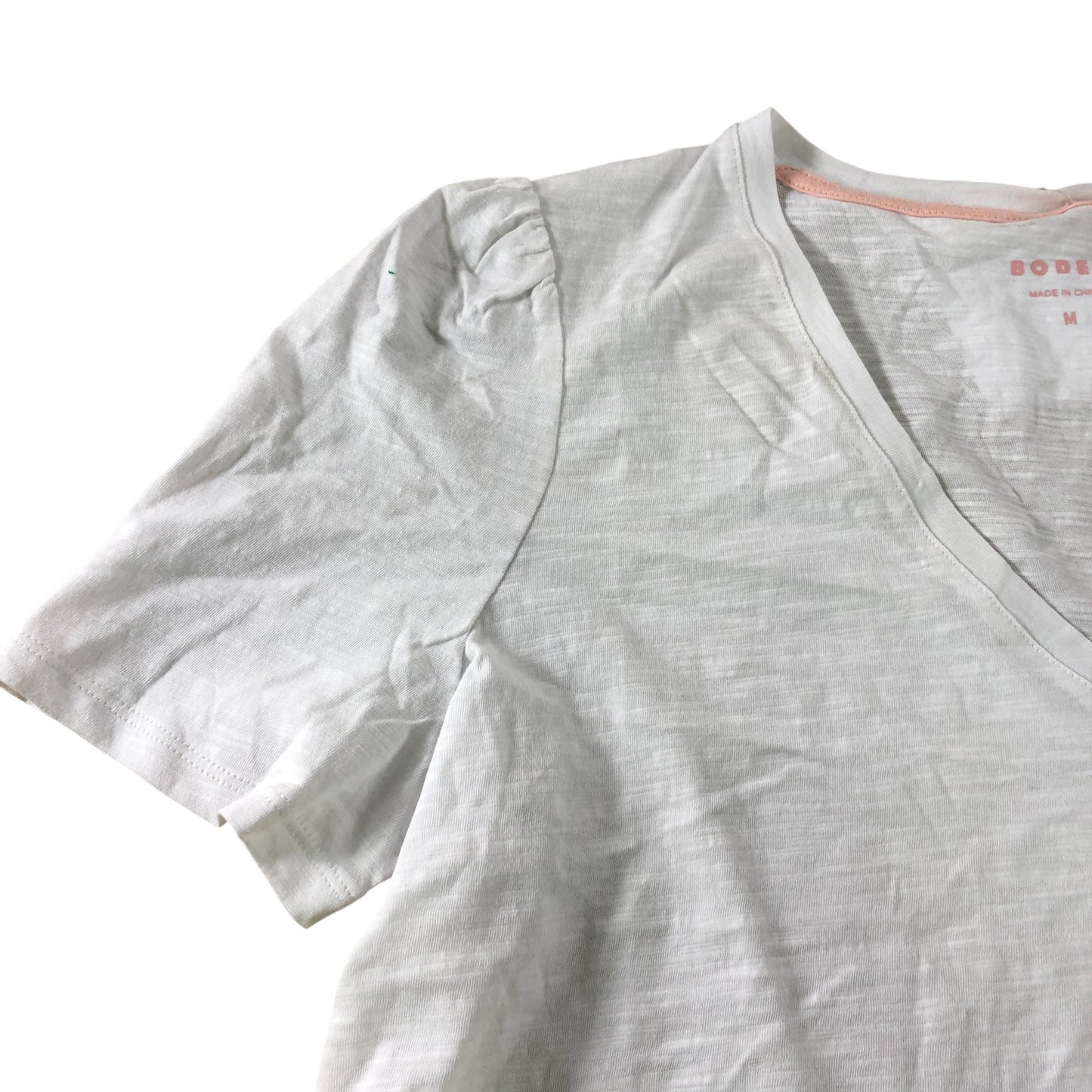 White V Neck T-Shirt - Size Medium