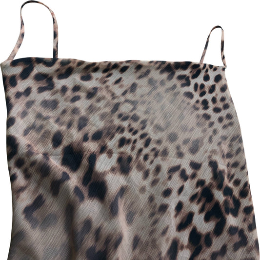 River Island Leopard Print Maxi Dress With Scarf - Size 16