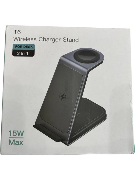 T6 Wireless Charger Stand 15W Max 3 In 1 For Desk Fast Charging Station
