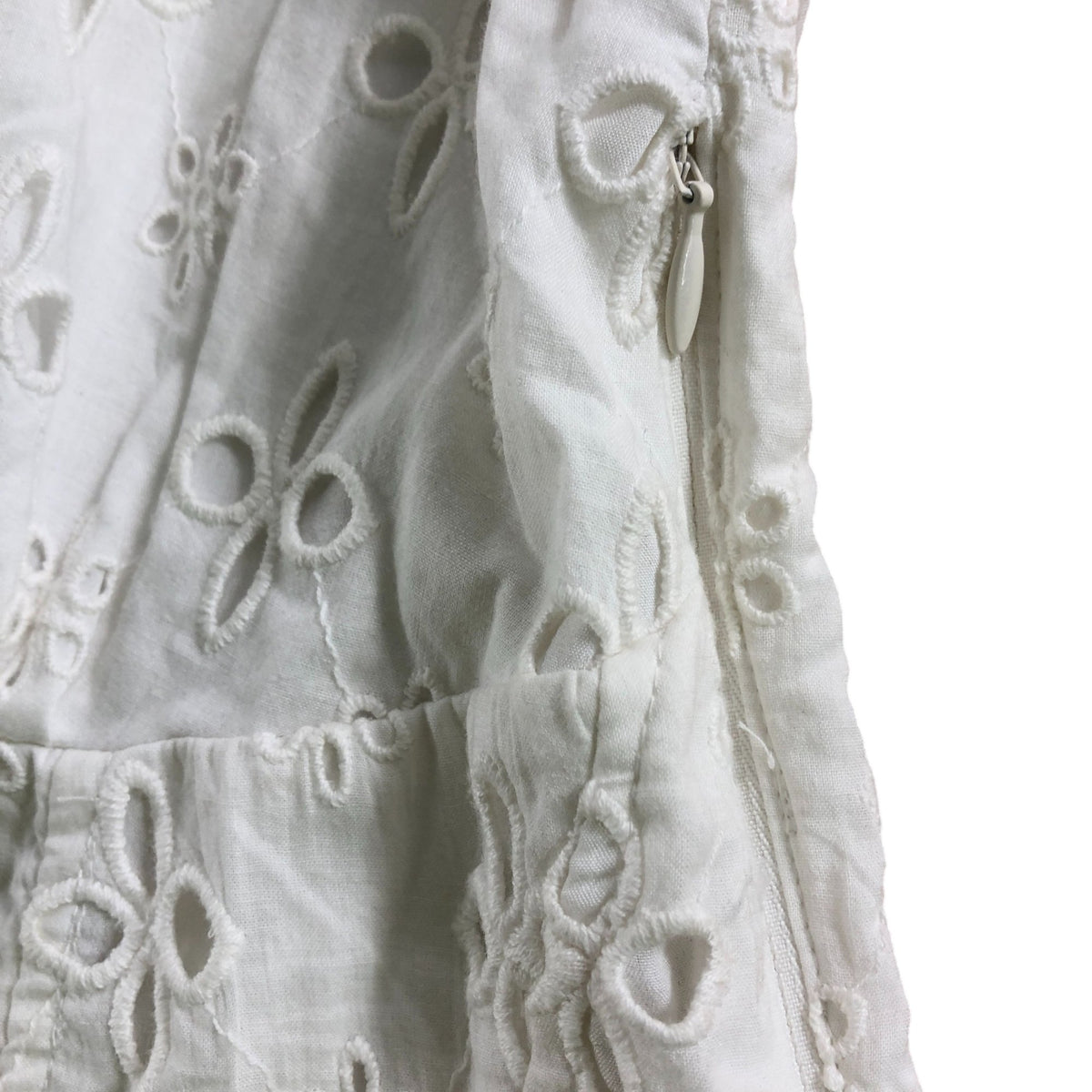 River Island White Peplum Top UK6 Women's Embroidered Long Sleeve Blouse