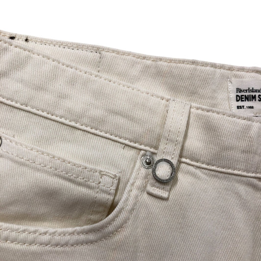 River Island Denim Specialist Jort Shorts W32 Men's Light Beige Cotton Summer