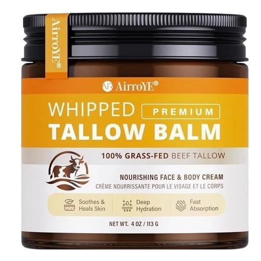 AirroYE Premium Whipped Tallow Balm 100% Grass Fed Beef Tallow 113g Nourishing