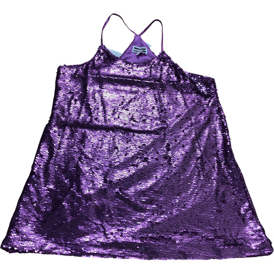 Dancing Leopard Sequin Dress Size 14 Women's Purple Sparkly Sleeveless