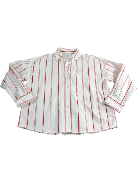 Des Petits Hauts Ulysse Shirt Size Large Women's Cream Red Striped