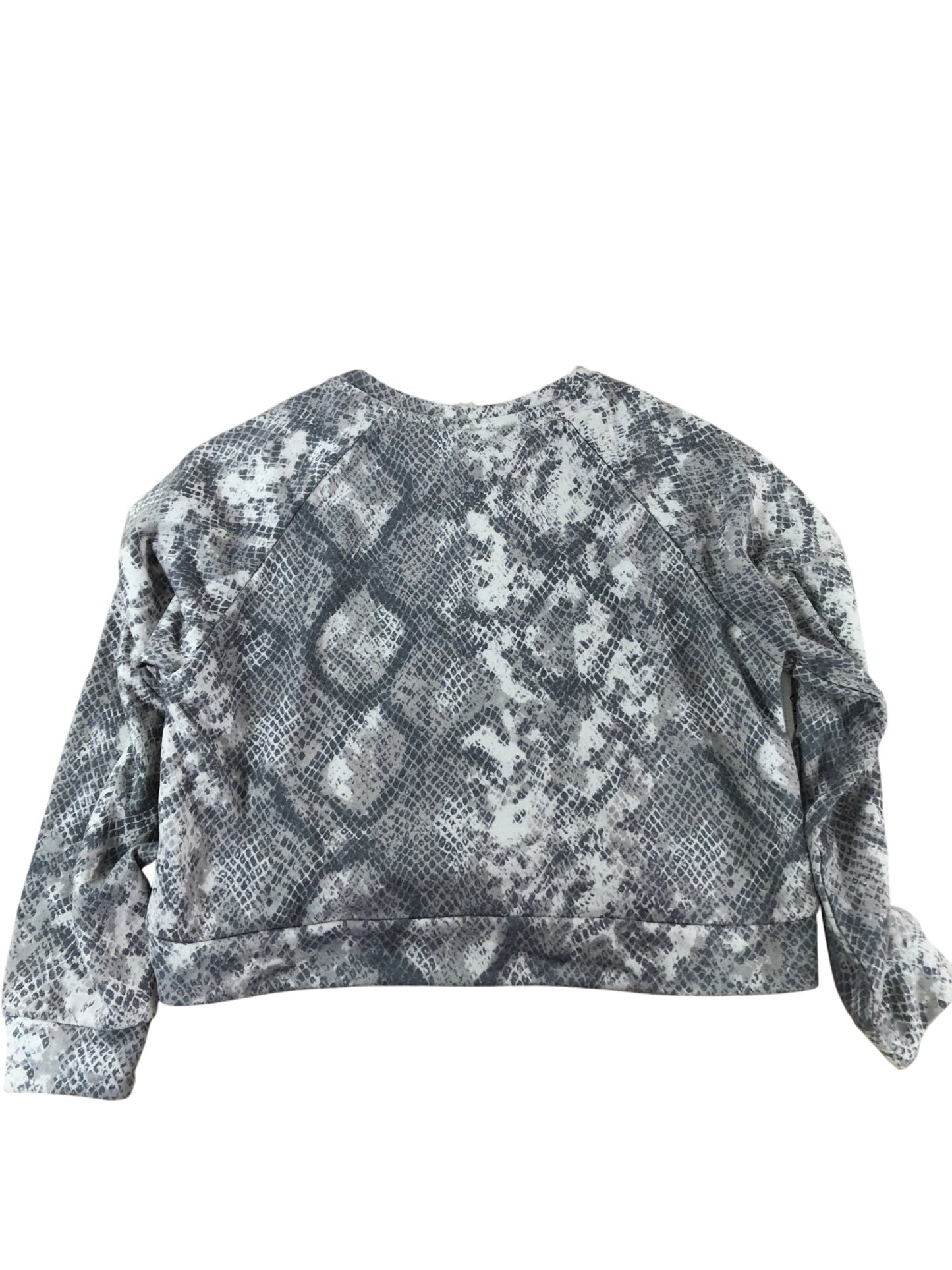 River Island Girls Snake Print Sweatshirt 11-12YRS Grey Long Sleeve Casual Top