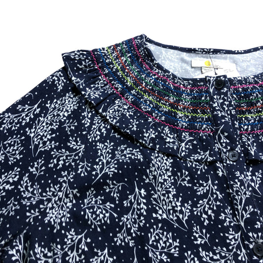 Navy Smocked Jersey Dress - Size 18