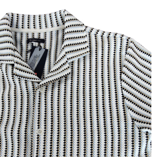 River Island Men's Casual Shirt Large Lightweight Striped Pattern Short Sleeve