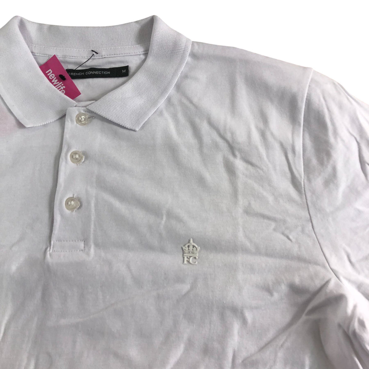 French Connection Polo Shirt Men's M White Cotton