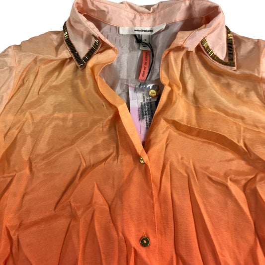 River Island Orange Ombre Blouse UK S Women's Viscose Embellished Collar