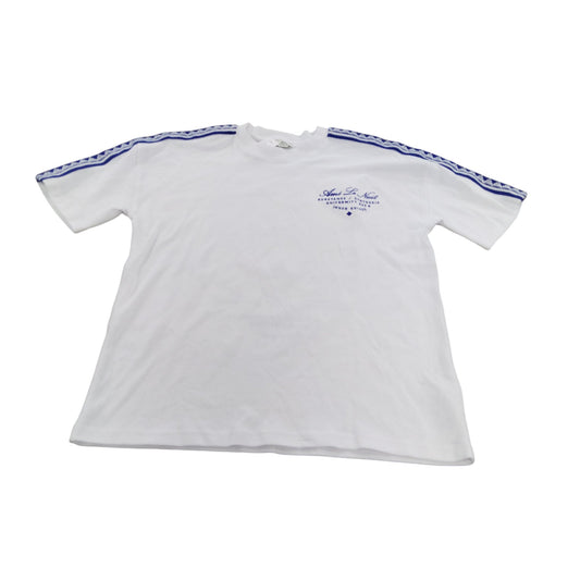 River Island Amé Le Nuit T-Shirt UK12 Youth White with Blue Stripes Fashion