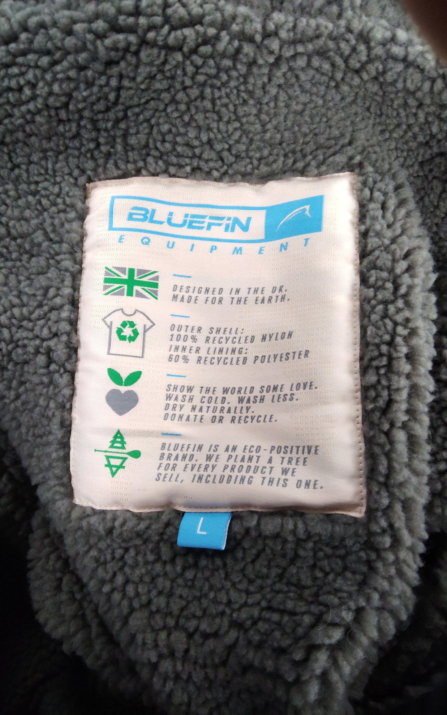 Bluefin Equipment Hooded Coat L Men's Heat Wave Waterproof Jacket Grey