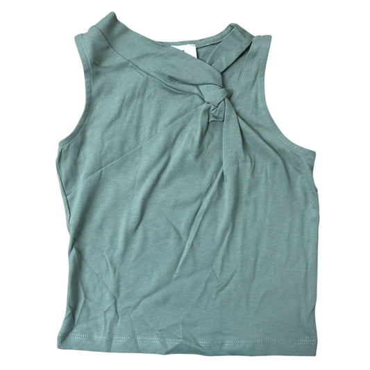 River Island Girls Knotted Tank Top Size 7-8 Years Green Cotton Sleeveless