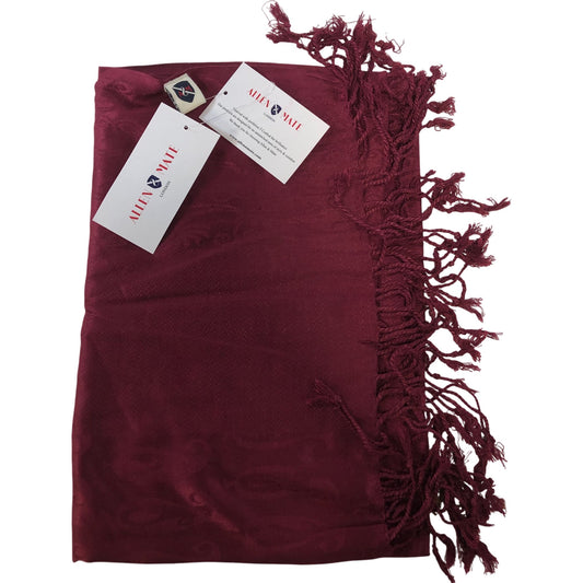 Allen and Mate Shawl Beetroot 100 Cotton Womens Fringed Wrap Scarf