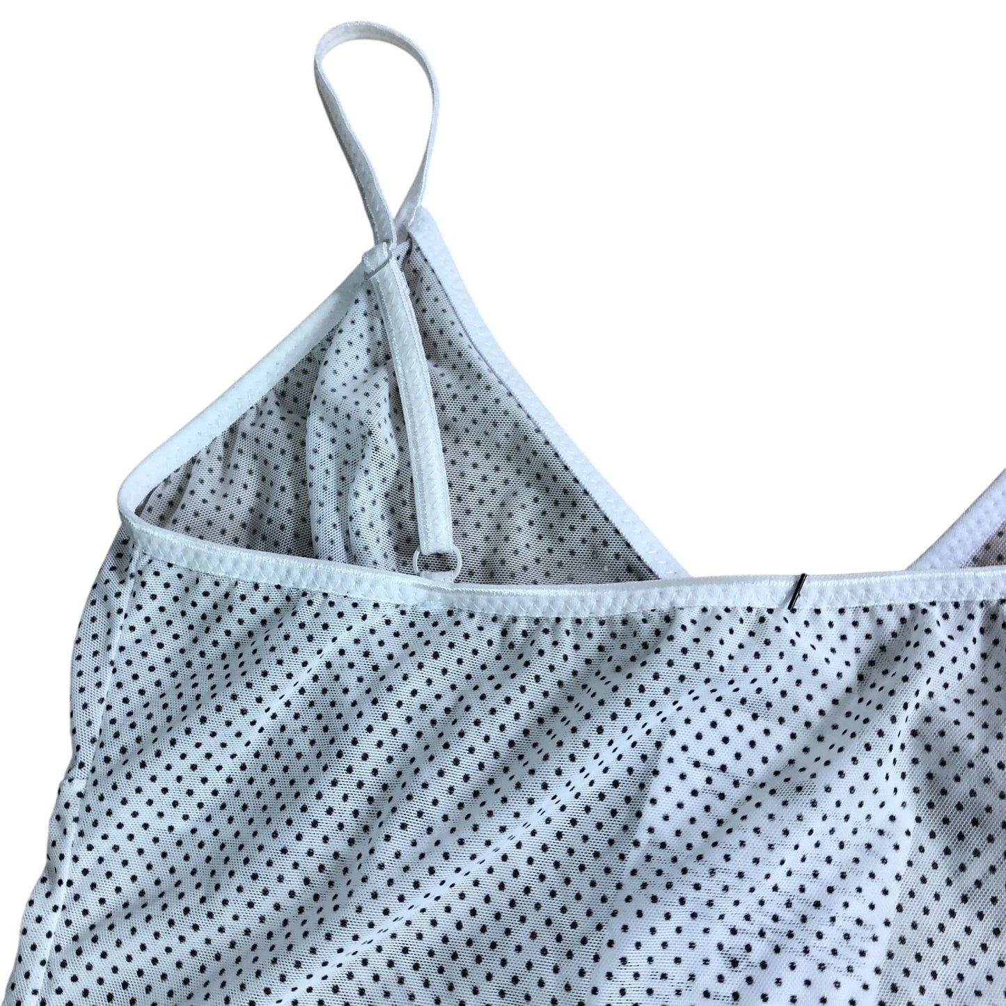 Rokit Camisole Women's White Polka Dot Lingerie Adjustable Straps One Size