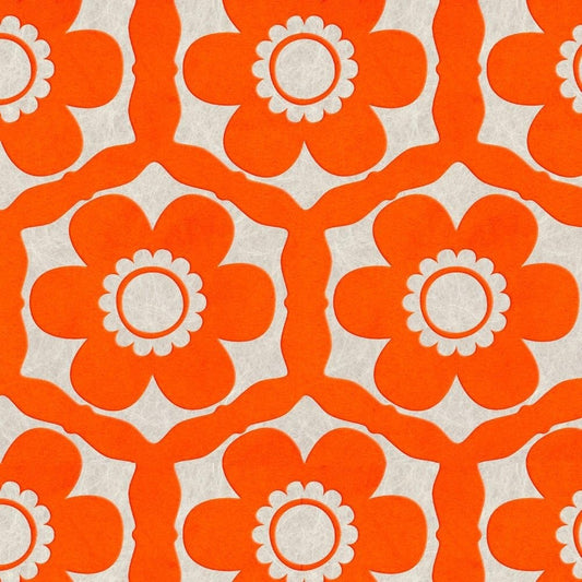 Funky Flora Tangerine Dream Wallpaper Roll 10m X 52cm Home Décor