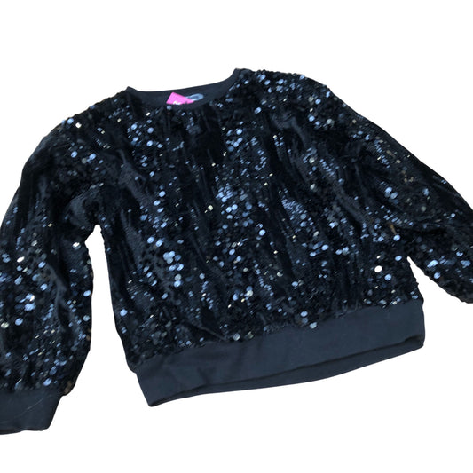 Sequin Sweater 10 Years Girls Black Long Sleeve Soft Warm Top