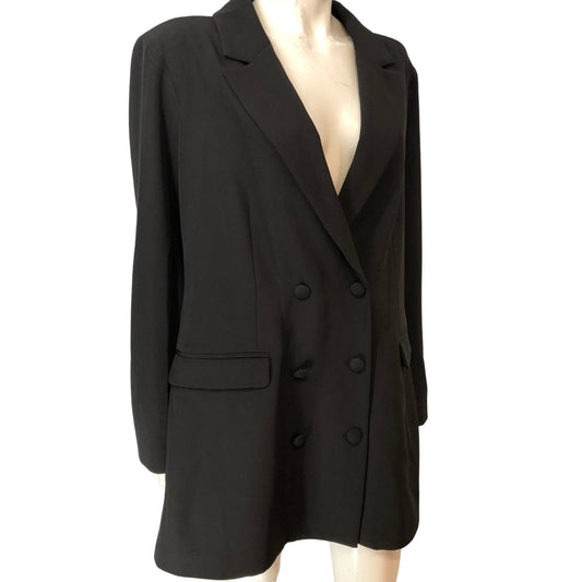 River Island Black Occasion Jacket UK12 Women's Stylish Double Breasted Design
