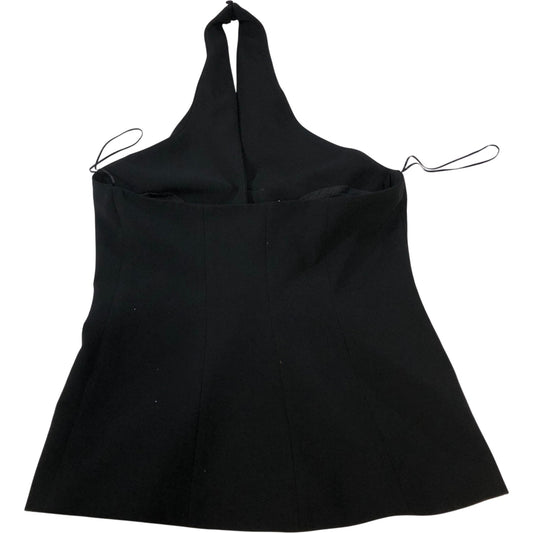 River Island Sleeveless Top UK10 Women's Black Halter Neck Stretchy Fashion