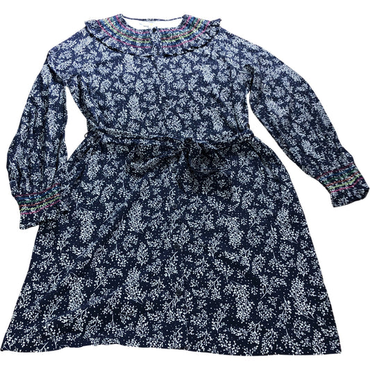 Navy Smocked Jersey Dress - Size 18