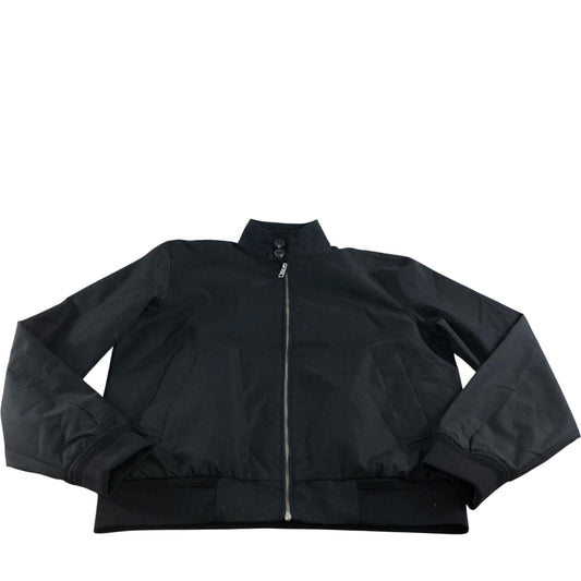 River Island Bomber Jacket M Men's Black Cotton Blend Zip Up