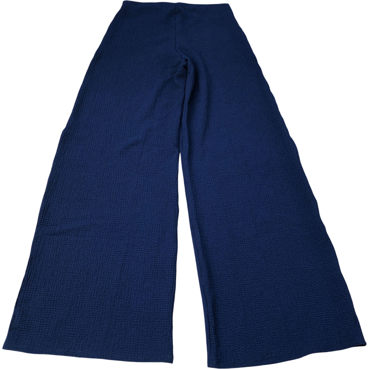 River Island Wide Leg Trousers Navy Textured Trousers Size S