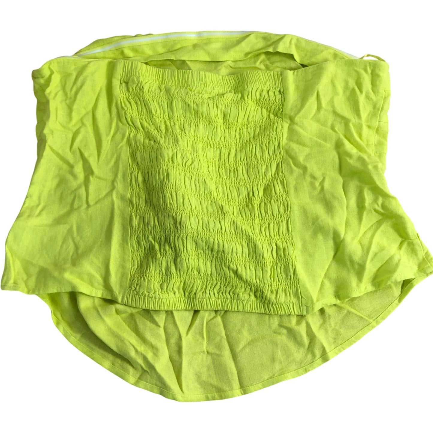 River Island UK18 Women's Neon Yellow Split Hem Top Lightweight Stretchy Fabric