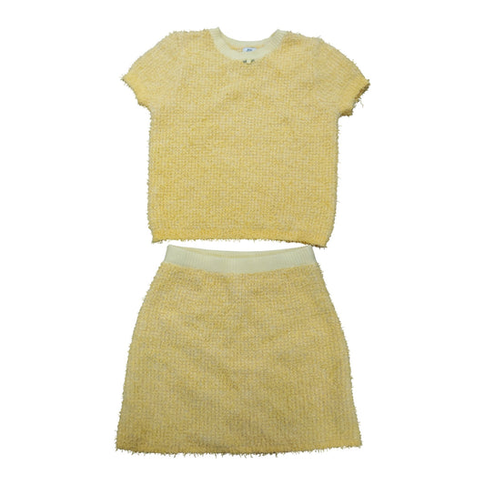 River Island Yellow Knitted Two Piece Outfit Set Size 11-12 Years Girls