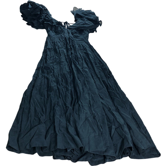 River Island Black Flutter Midi Dress - Size 10