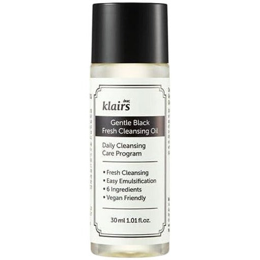 Klairs Gentle Black Fresh Cleansing Oil 30ml Facial Cleanser Makeup Remover