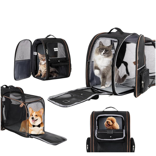 Lekesky Large Cat Carrier Backpack Expandable Pet Carrier For Small Dogs