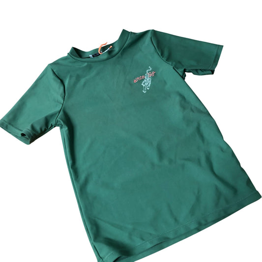 River Island Kids Short Sleeve Rash Guard Swim Top Green 9-10 Years