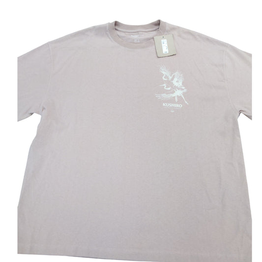 Rivers Island Oversized T-Shirt XL Men's Pink Casual Cotton Bird Print