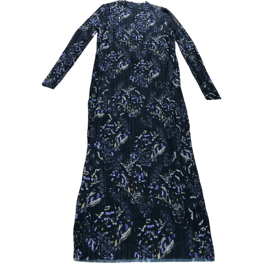 Branded Black Abstract Print Mesh Midi Dress - Size 10