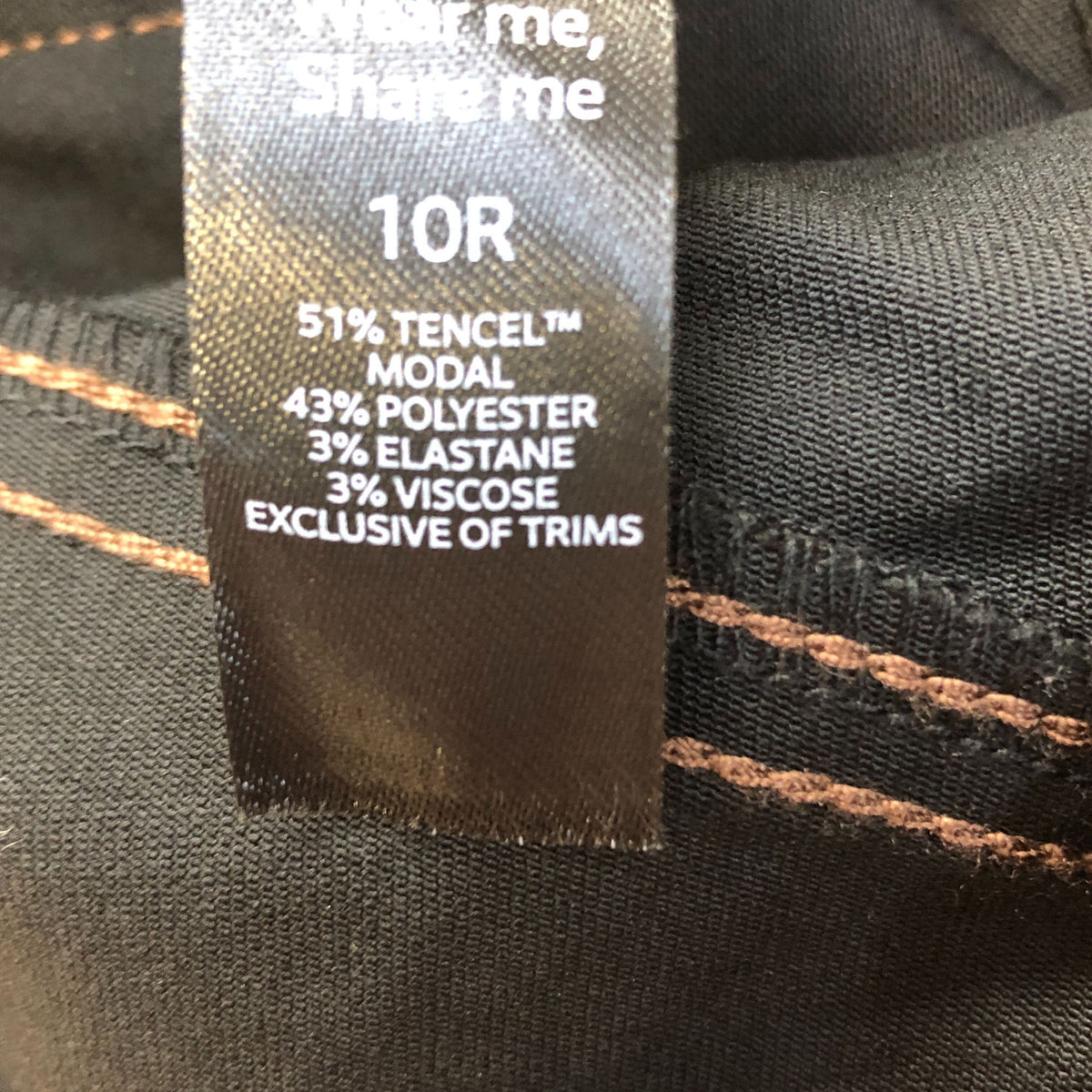 10R Trousers Women's Fashion Slim Fit Stretch Brown Tencel Modal