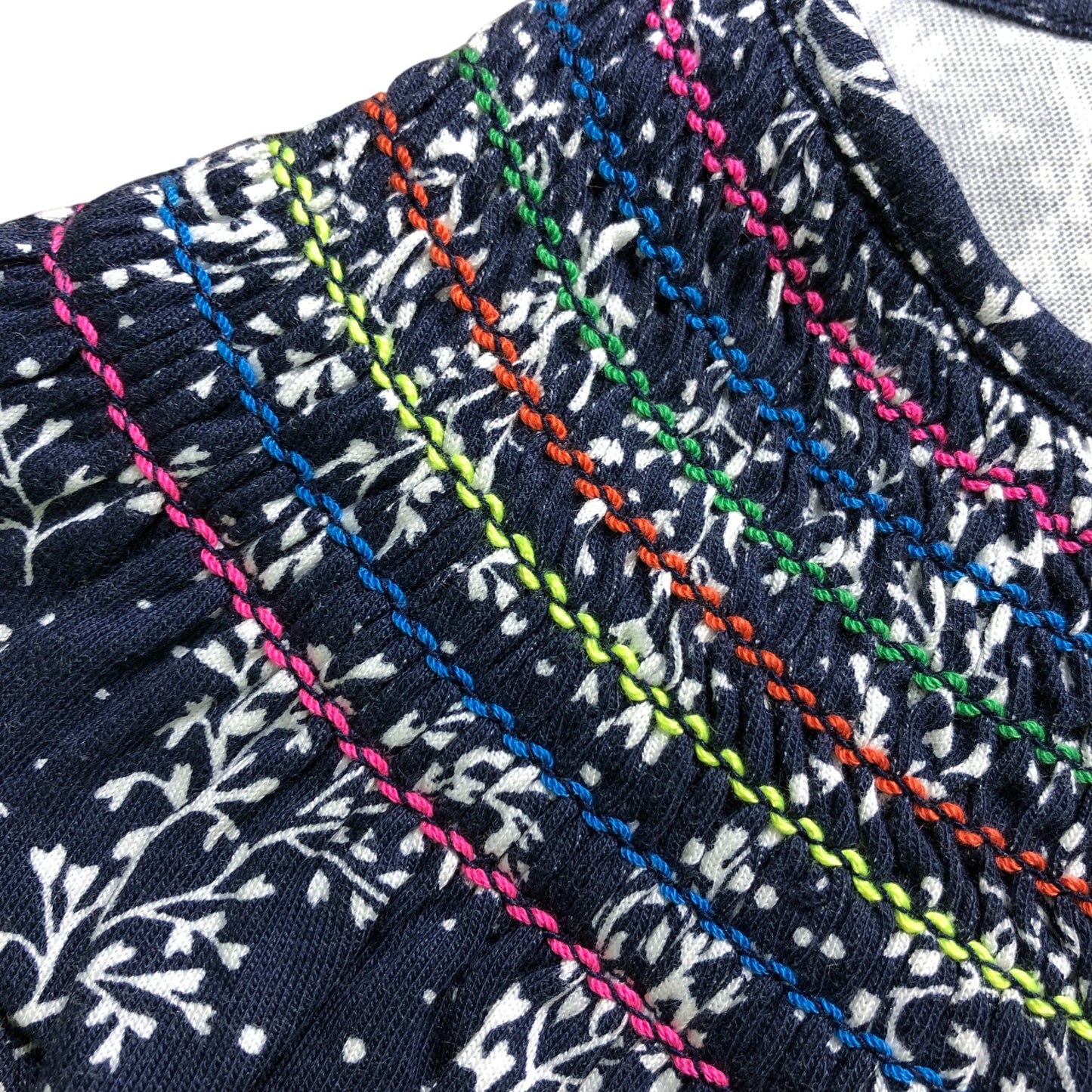 Navy Smocked Jersey Dress - Size 18