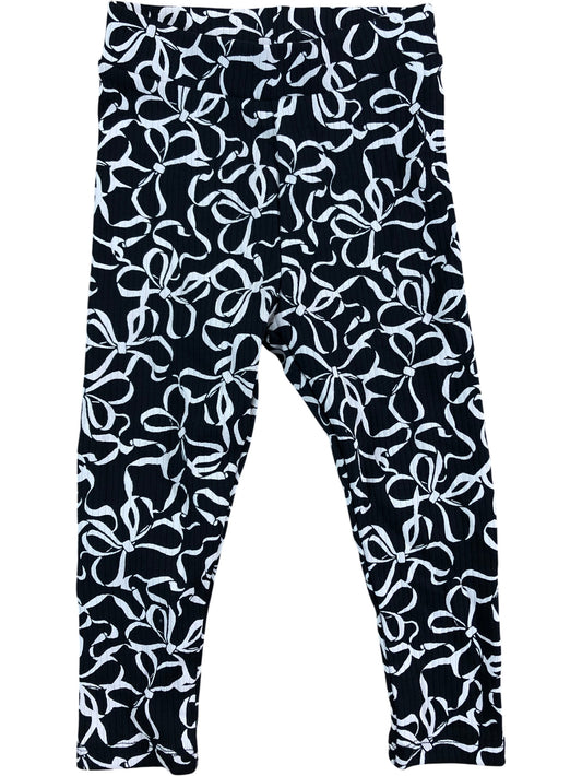 River Island 12-18 Months Girls Black White Bow Print Leggings