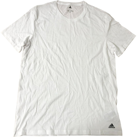 Adidas T-Shirt L Men's White Cotton Short Sleeve Logo Gym Sports