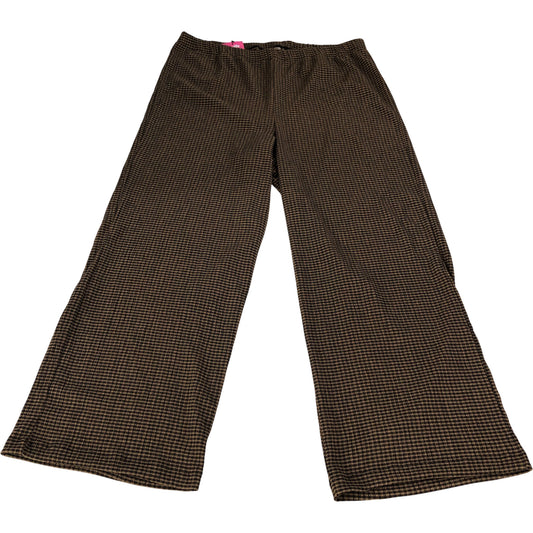 River Island Trousers Brown Check Elastic Waist