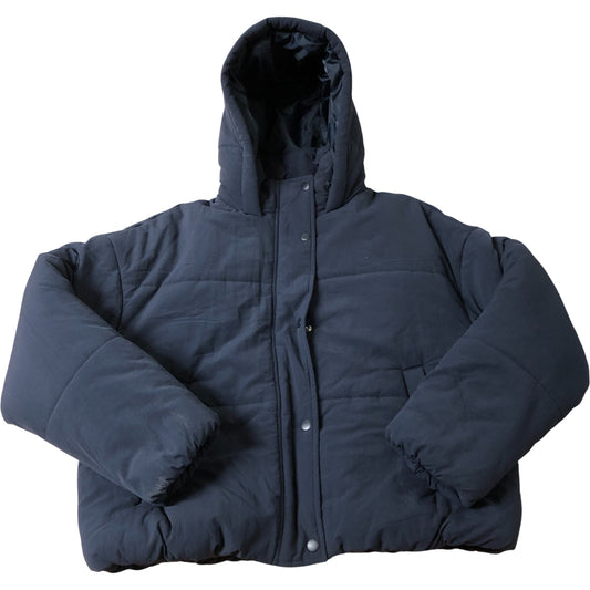 Navy Women's Puffer Jacket Size 12 Shower Resistant Hooded