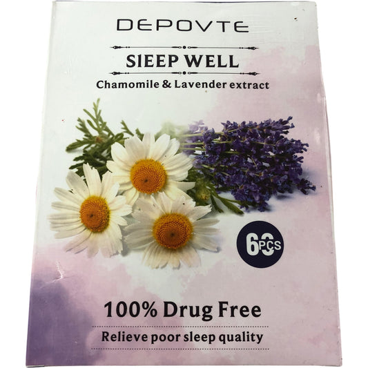 Depovte Sleep Well Lavender Chamomile Sleep Patches 60Pcs Drug Free Relief