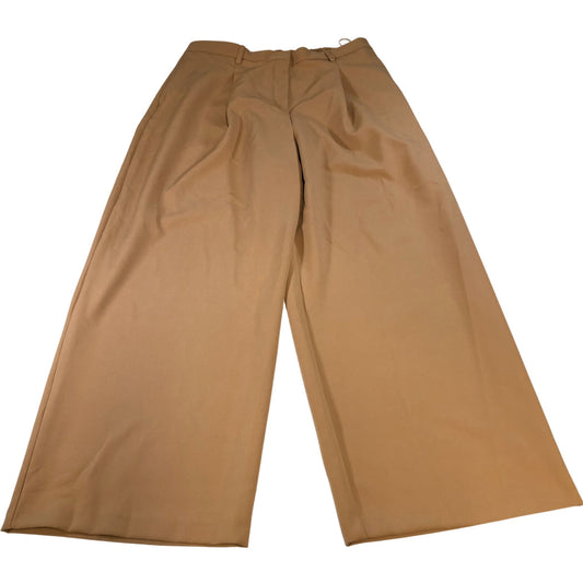 River Island Wide Leg Trousers UK16 Women's Beige Pleated Fashion Pants