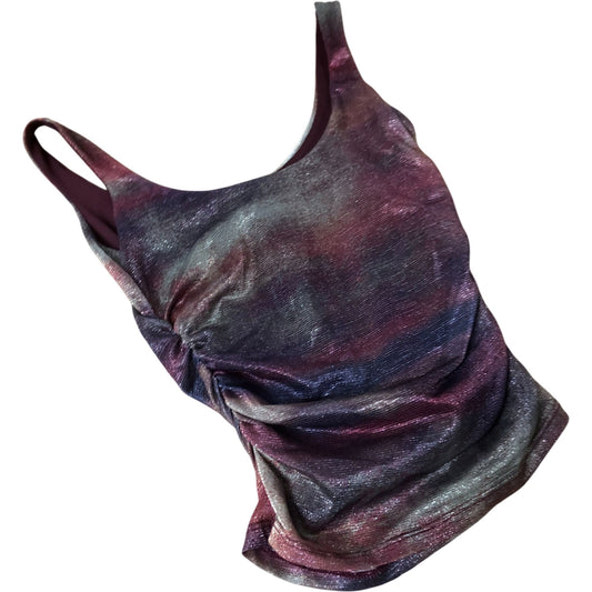 River Island Ruched Tank Top Women's Sleeveless Multi Colour Pattern UK10
