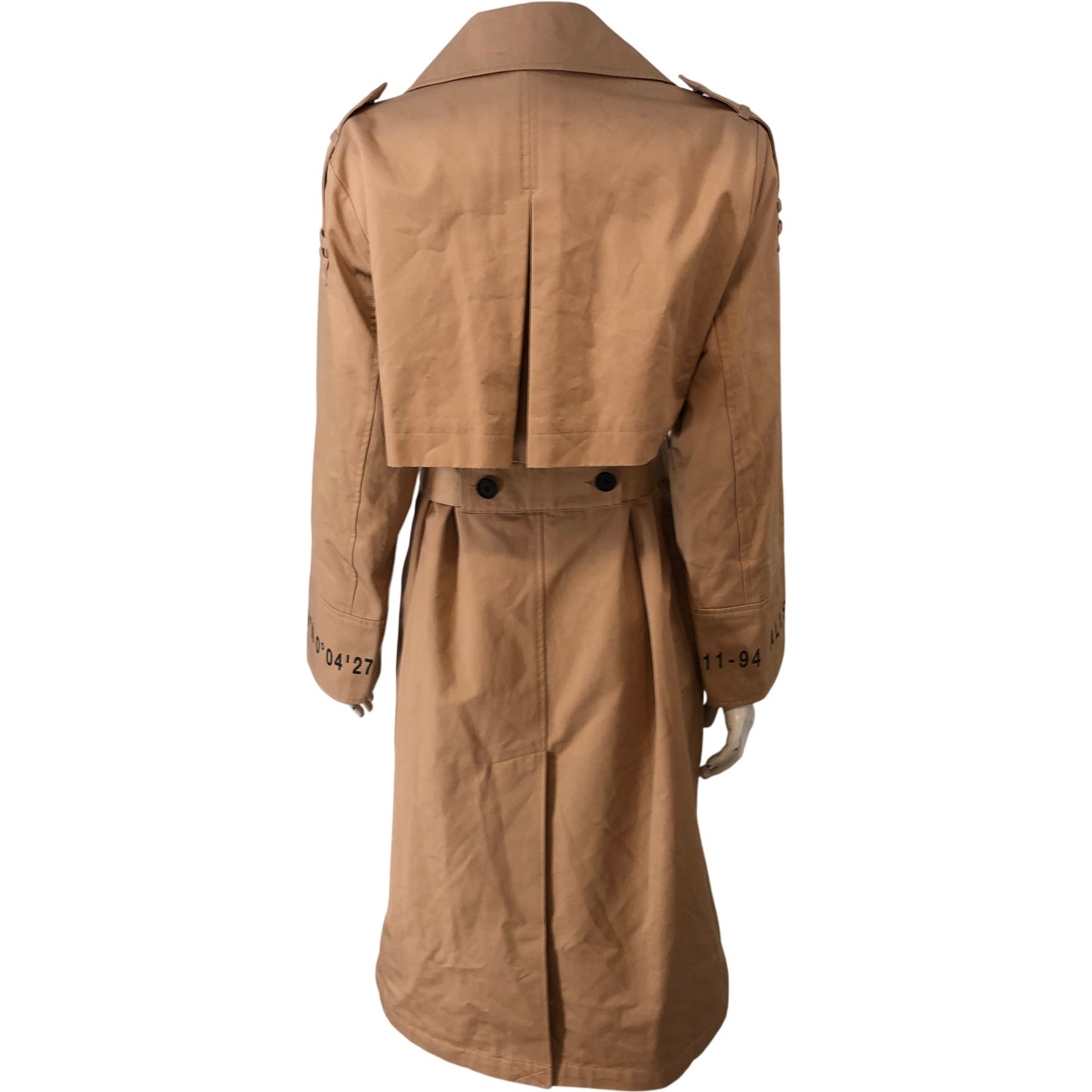 All Saints Trench Coat Women's Size M Beige Cotton Blend Double Breasted