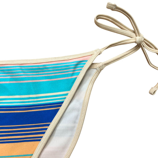 River Island Striped Bikini Bottom Size 14 Women's Swimwear Tan Multicolour