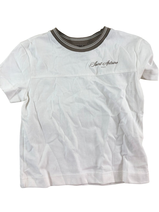 River Island Mini T-Shirt 18-24 Months Boys White Cotton Short Sleeve Top