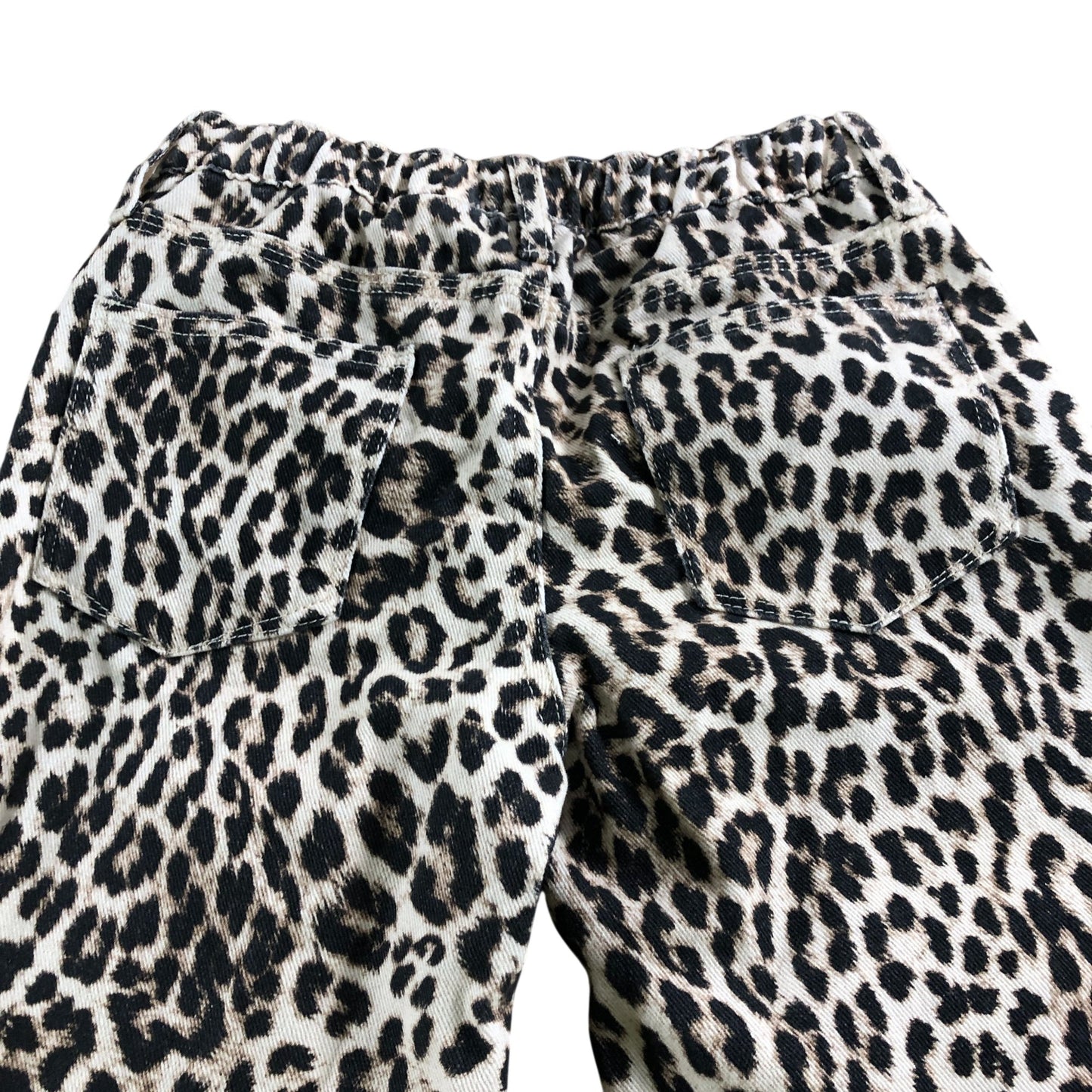 River Island High Rise Straight Trousers Girls Leopard Print Cotton 10 Years