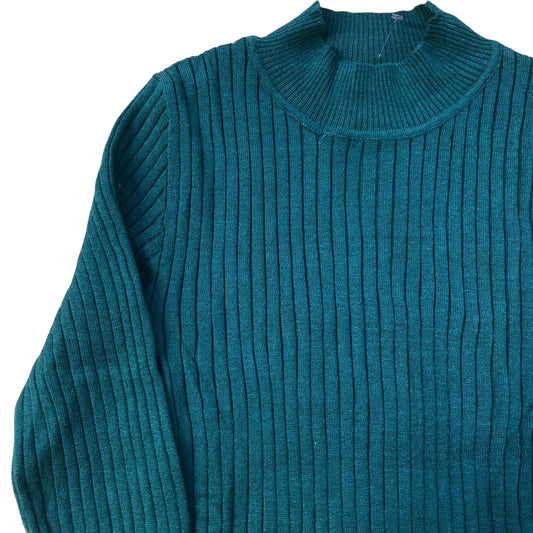Teal Long Sleeved Ribbed Sweater