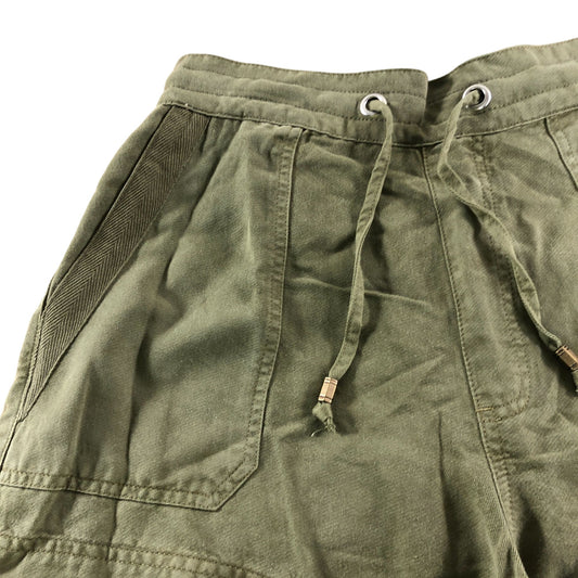 River Island Women's Green Cargo Shorts UK8 Elasticated Waist Casual Style