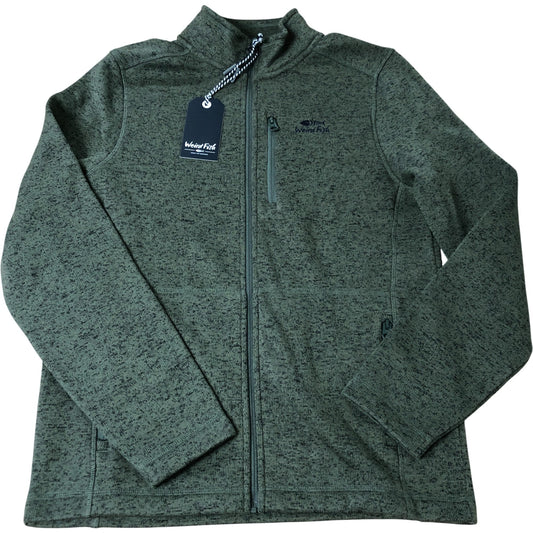 Weird Fish Thyme Scout Jacket Medium Men's Activewear Green Zip-Up